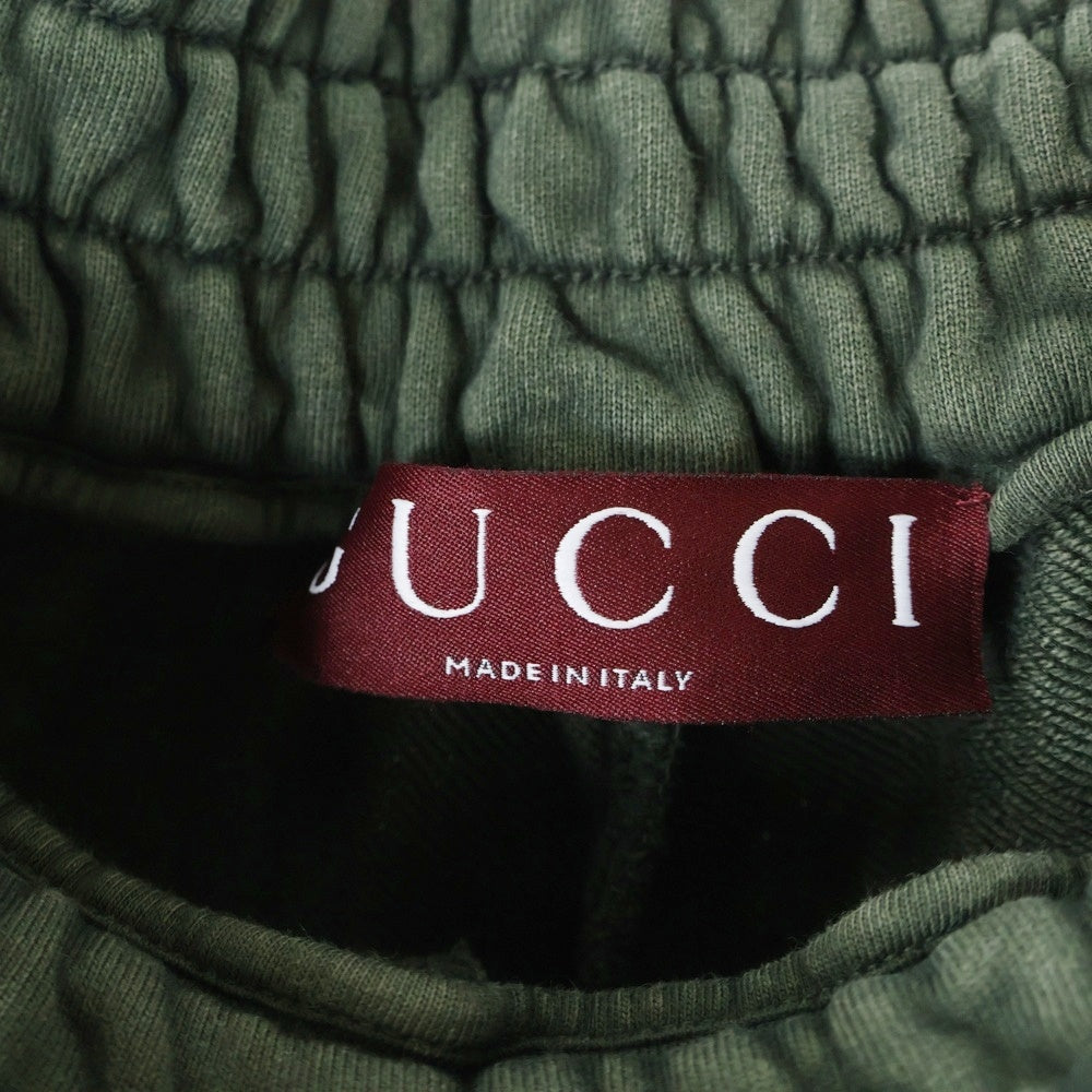 GUCCI(グッチ) Embroidered cotton basketball shorts ロゴ刺繡 コットンバスケット ショーツ ハーフパンツ グリーン