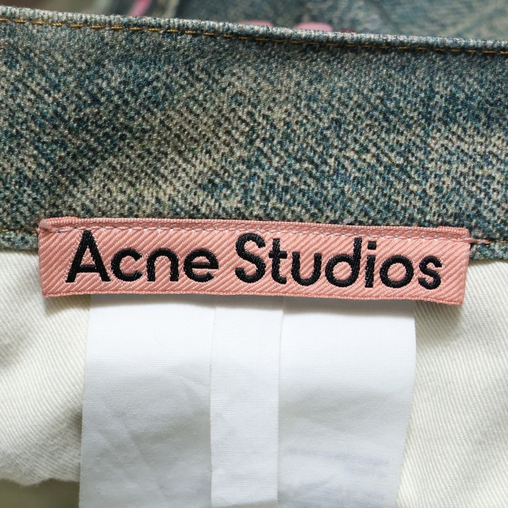 Acne Studios(アクネ ストゥディオズ) Denim shorts loose fit FN-MN-SHOR000264 ルーズフィット チェーンプリント ジーンズ デニムハーフパンツ ショーツ インディゴ