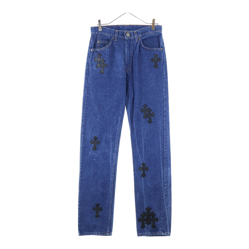 CHROME HEARTS(クロムハーツ) × LEVI'S U VNTG JEAN BLU ORNG TAB 505クロスパッチ付きデニムパンツ インディゴ