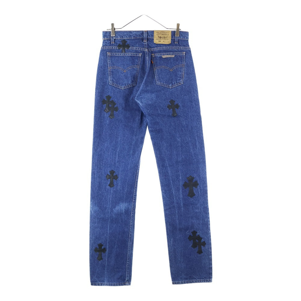 CHROME HEARTS(クロムハーツ) × LEVI'S U VNTG JEAN BLU ORNG TAB 505クロスパッチ付きデニムパンツ インディゴ