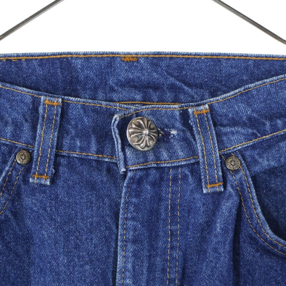 CHROME HEARTS(クロムハーツ) × LEVI'S U VNTG JEAN BLU ORNG TAB 505クロスパッチ付きデニムパンツ インディゴ