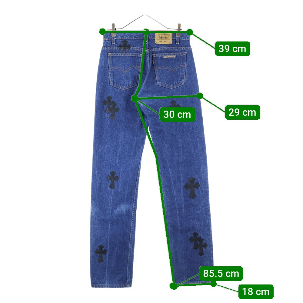 CHROME HEARTS(クロムハーツ) × LEVI'S U VNTG JEAN BLU ORNG TAB 505クロスパッチ付きデニムパンツ インディゴ