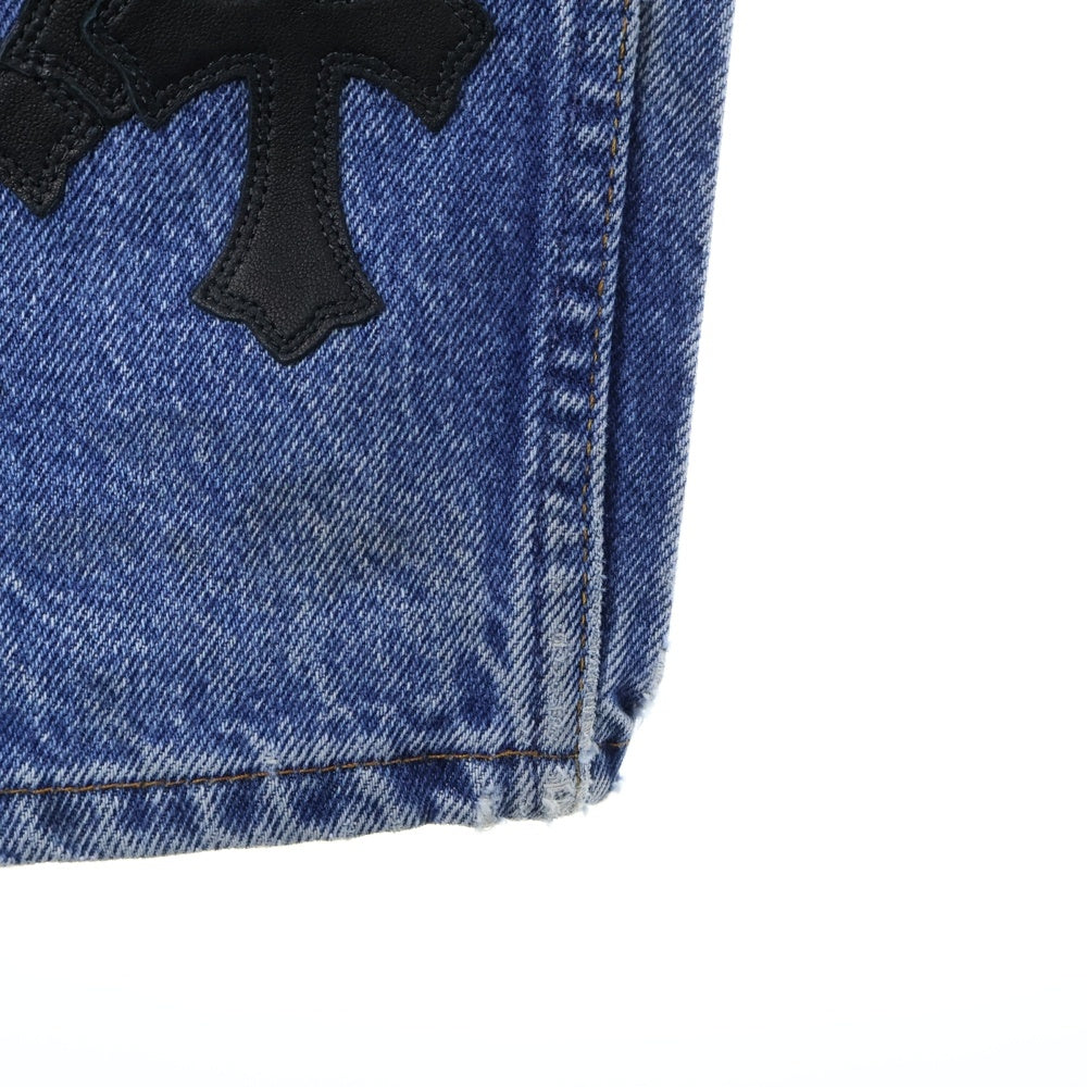 CHROME HEARTS(クロムハーツ) × LEVI'S U VNTG JEAN ORNG TAB 505 Cemetary Cross Patch クロスパッチ付きウォッシュドデニムパンツ インディゴブルー