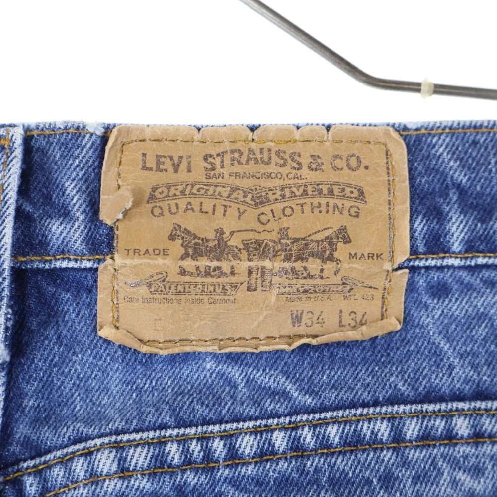 CHROME HEARTS(クロムハーツ) × LEVI'S U VNTG JEAN ORNG TAB 505 Cemetary Cross Patch クロスパッチ付きウォッシュドデニムパンツ インディゴブルー