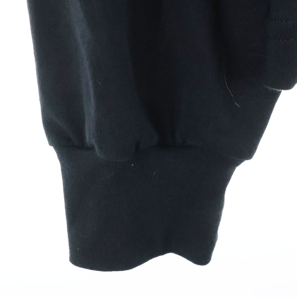 CHROME HEARTS(クロムハーツ) Neck Logo L/S Tee ネックロゴプリント クルーネック長袖Tシャツカットソー ブラック/ブルー