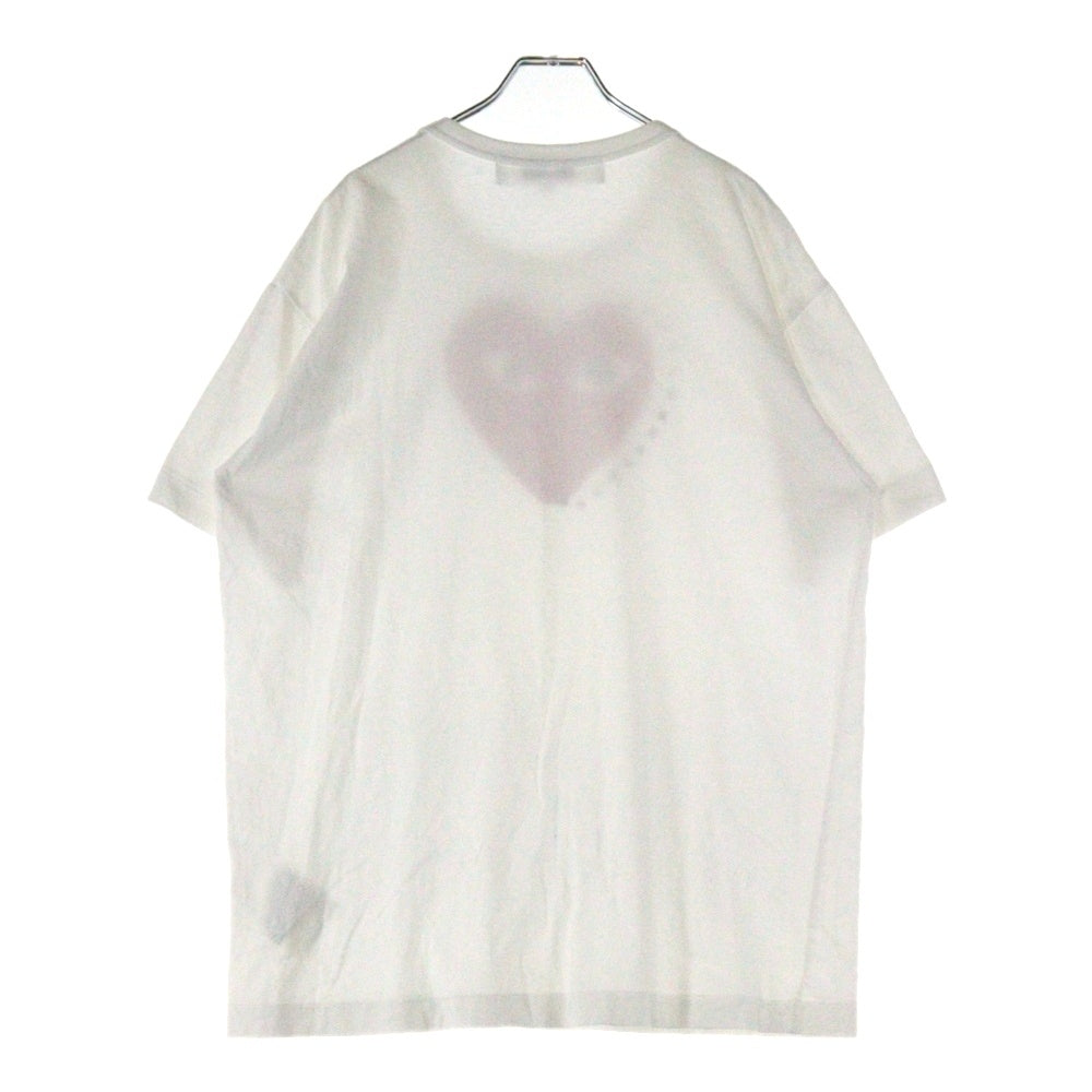 PLAY COMME des GARCONS(プレイコムデギャルソン) ハートプリント スタッズ 半袖Tシャツ カットソー ホワイト AX-T803