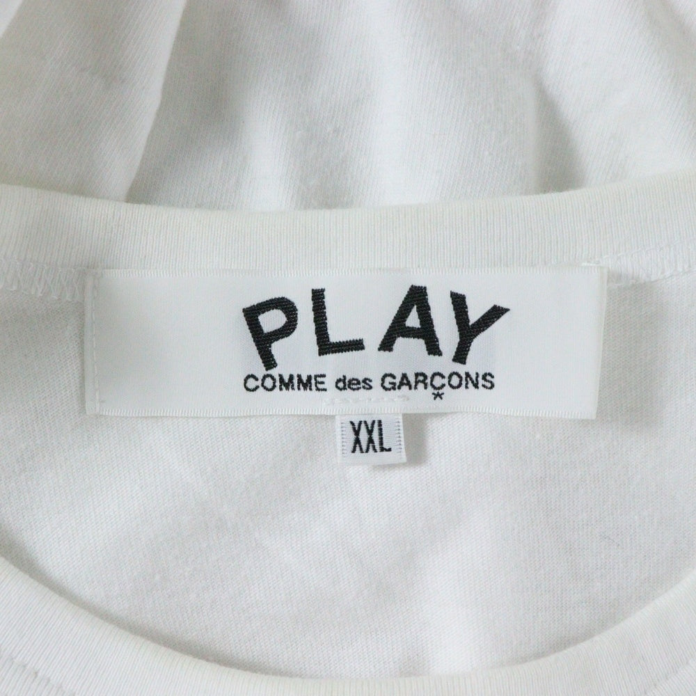 PLAY COMME des GARCONS(プレイコムデギャルソン) ハートプリント スタッズ 半袖Tシャツ カットソー ホワイト AX-T803