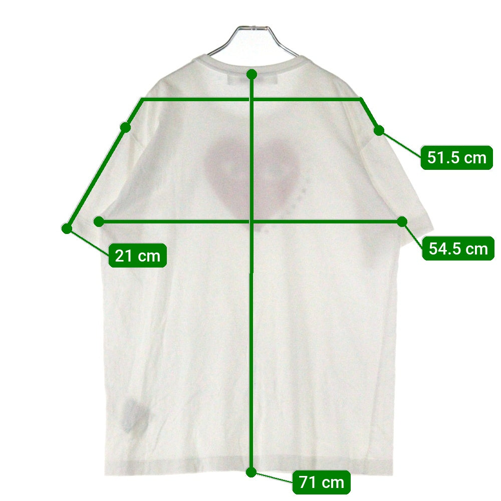 PLAY COMME des GARCONS(プレイコムデギャルソン) ハートプリント スタッズ 半袖Tシャツ カットソー ホワイト AX-T803