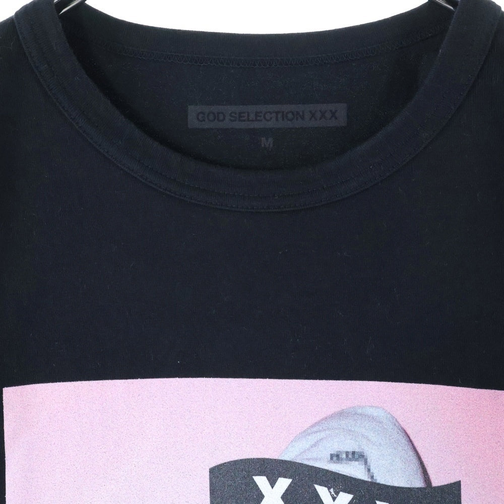 GOD SELECTION XXX(ゴッドセレクショントリプルエックス) フーディプリント クルーネック半袖Tシャツ GX-A18-1102-075 ブラック サイズM