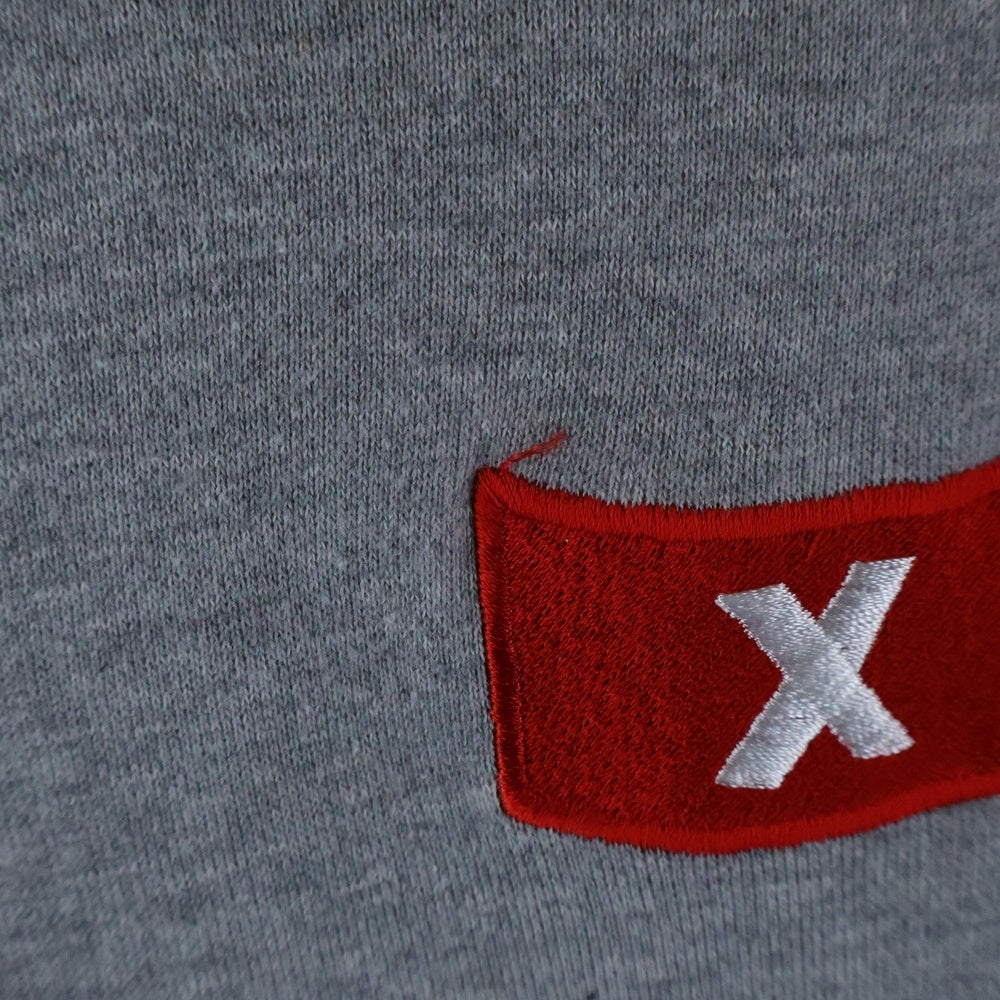 GOD SELECTION XXX(ゴッドセレクショントリプルエックス) ボックスロゴ プルオーバーフーディーパーカー グレー サイズL