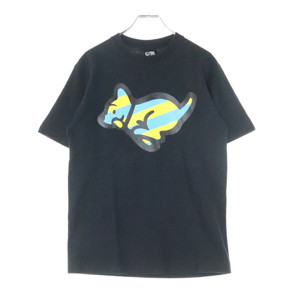 ICE CREAM(アイスクリーム) Running Puppy T フロント子犬プリント 半袖Tシャツ カットソー ブラック