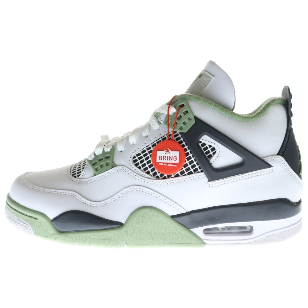 NIKE(ナイキ) WMNS Air Jordan 4 Oil Green AQ9129-103 エアジョーダン4 ミッドカットスニーカー シューズ ホワイト/グリーン US10.5/27.5cm