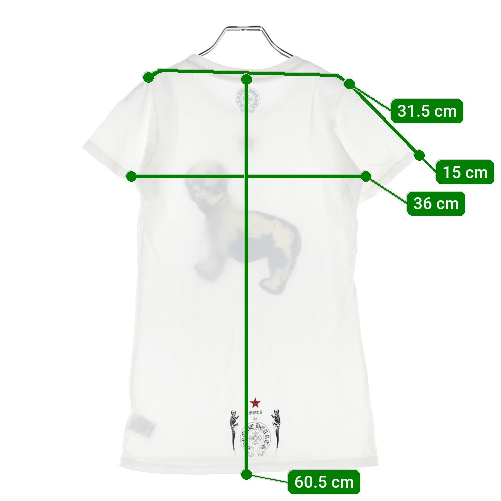 CHROME HEARTS(クロムハーツ) Foti Dog Star Skull Tee フォティドッグ 半袖Tシャツ カットソー ホワイト