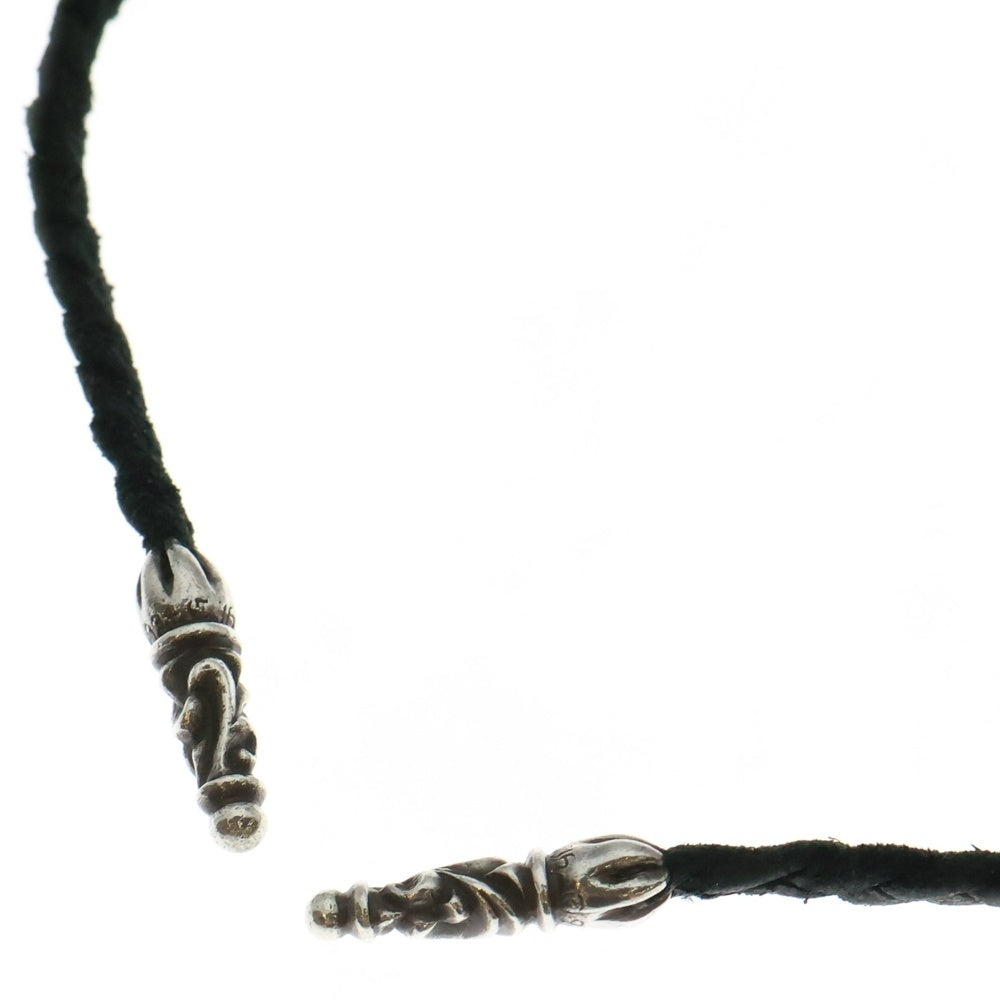 CHROME HEARTS(クロムハーツ) LEATHER BRAID SCROLL ネックレス レザーブレイドネックレス ブラック/シルバー BCA377