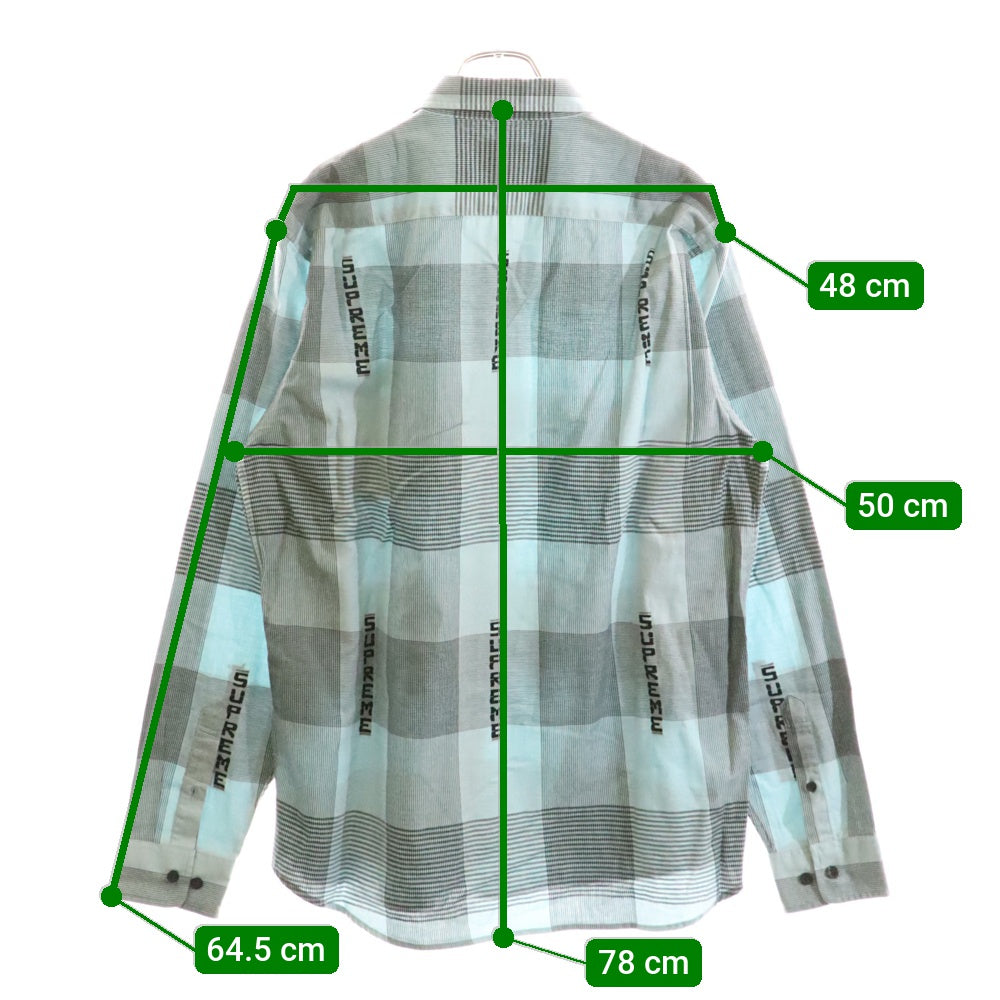 SUPREME(シュプリーム) 20SS Logo Plaid Shirt ロゴ プレイド 長袖シャツ チェック ライトブルー