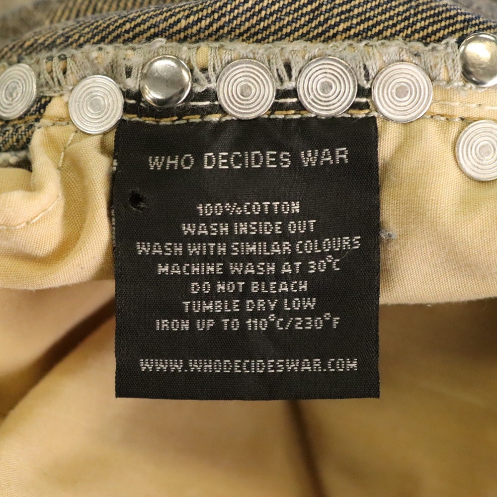 WHO DECIDES WAR(フーディサイズウォー) Chrome Stud Embroidered Short クロム スタッド ショーツ ハーフパンツ インディゴ