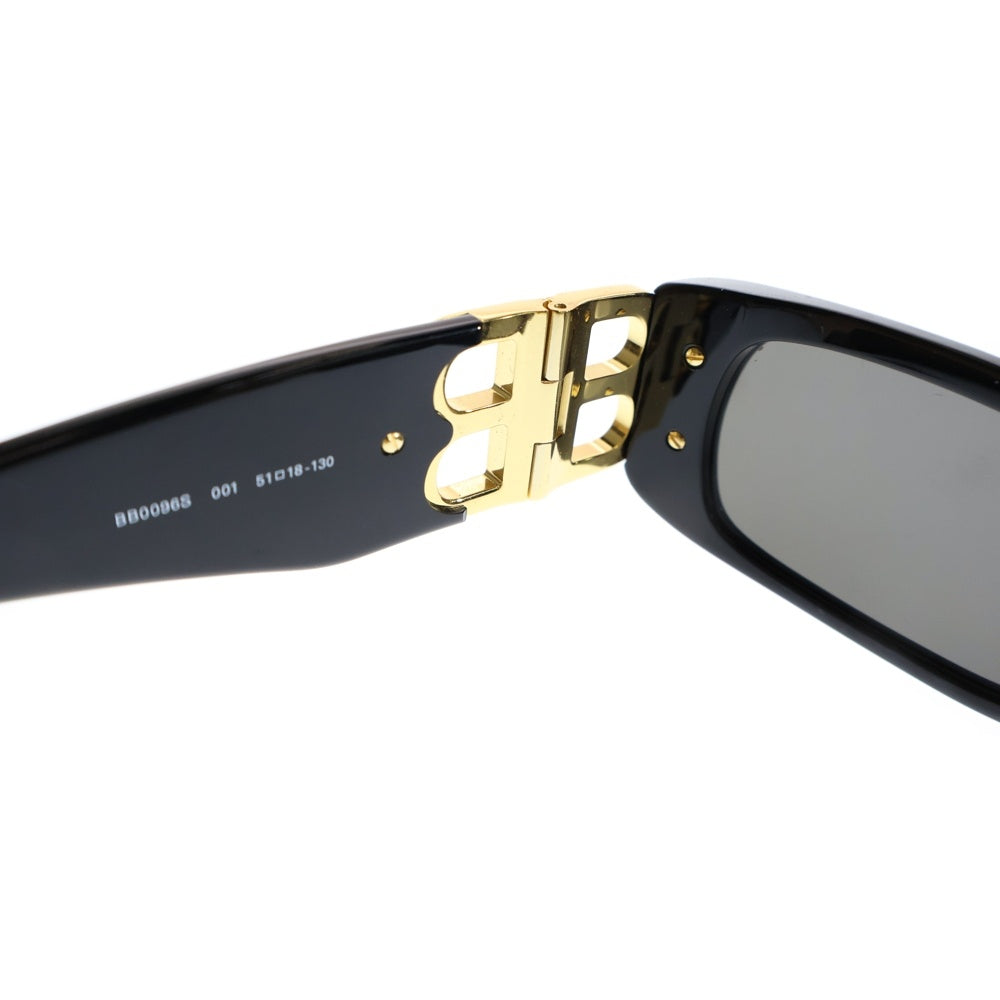 BALENCIAGA(バレンシアガ) Dynasty Rectangle BB0096S-001 ブラックアセテートフレーム ゴールド調金具 サングラス アイウェア ブラック