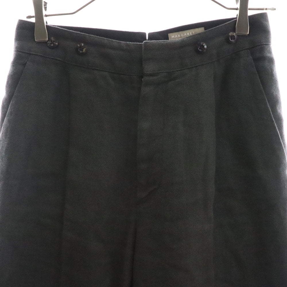 MARGARET HOWELL(マーガレットハウエル) ワイド トラウザーパンツ リネン グレー 578-8142004