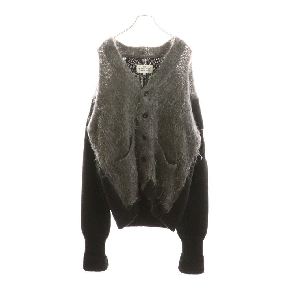 Maison Margiela 10(メゾン マルジェラ) 18AW モヘア 再構築ニット カーディガン ウール ブラック/グレー S30GP0255