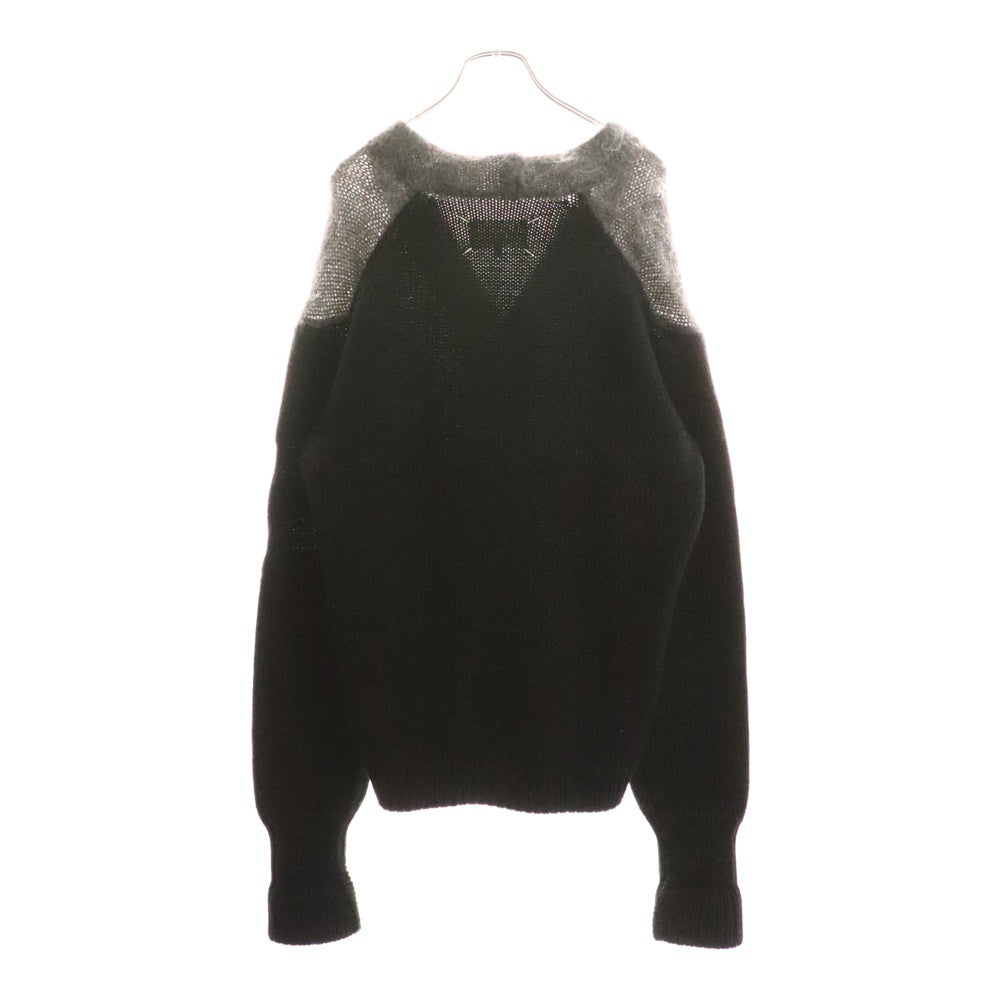 Maison Margiela 10(メゾン マルジェラ) 18AW モヘア 再構築ニット カーディガン ウール ブラック/グレー S30GP0255