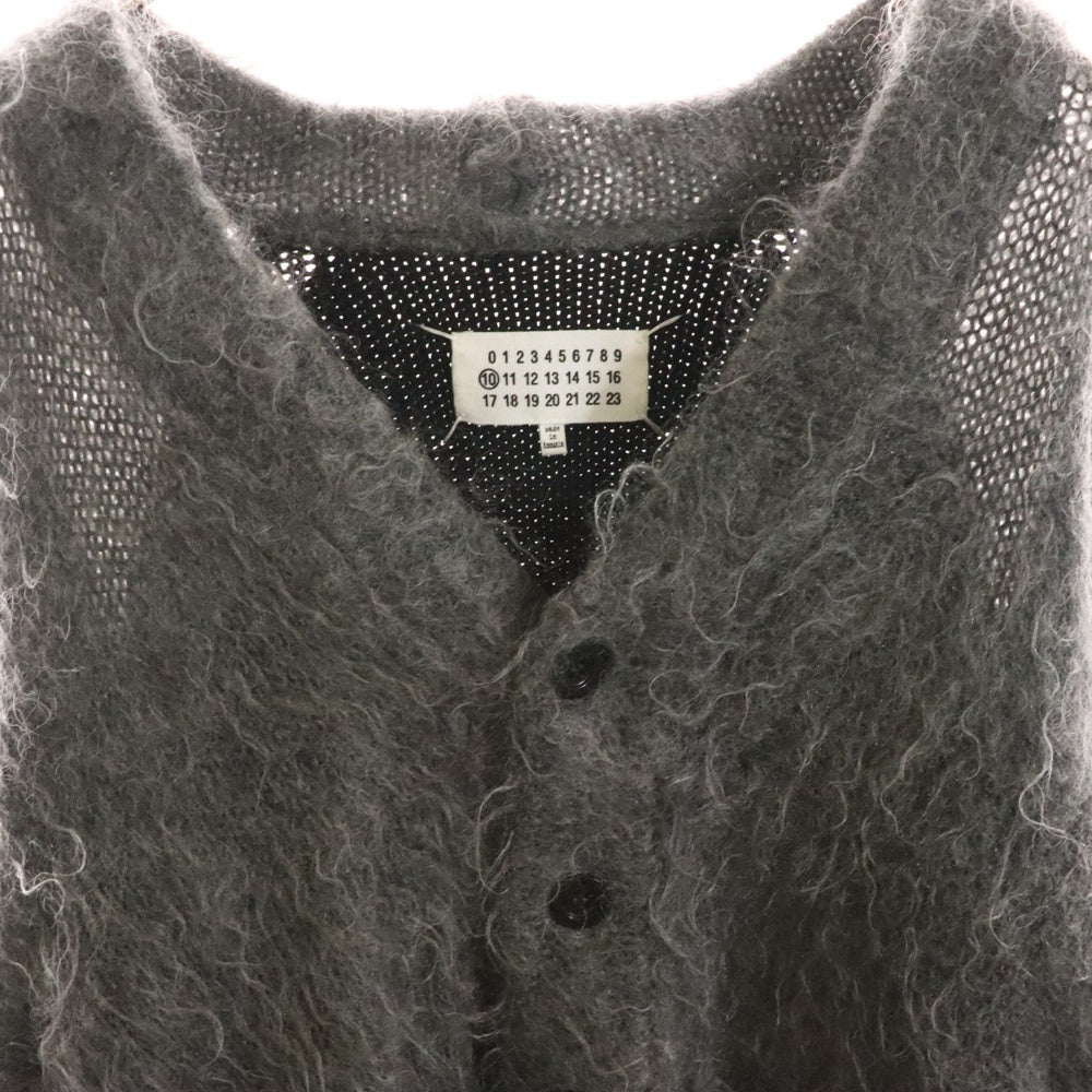 Maison Margiela 10(メゾン マルジェラ) 18AW モヘア 再構築ニット カーディガン ウール ブラック/グレー S30GP0255