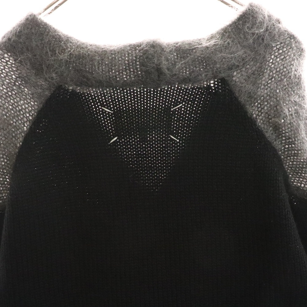 Maison Margiela 10(メゾン マルジェラ) 18AW モヘア 再構築ニット カーディガン ウール ブラック/グレー S30GP0255
