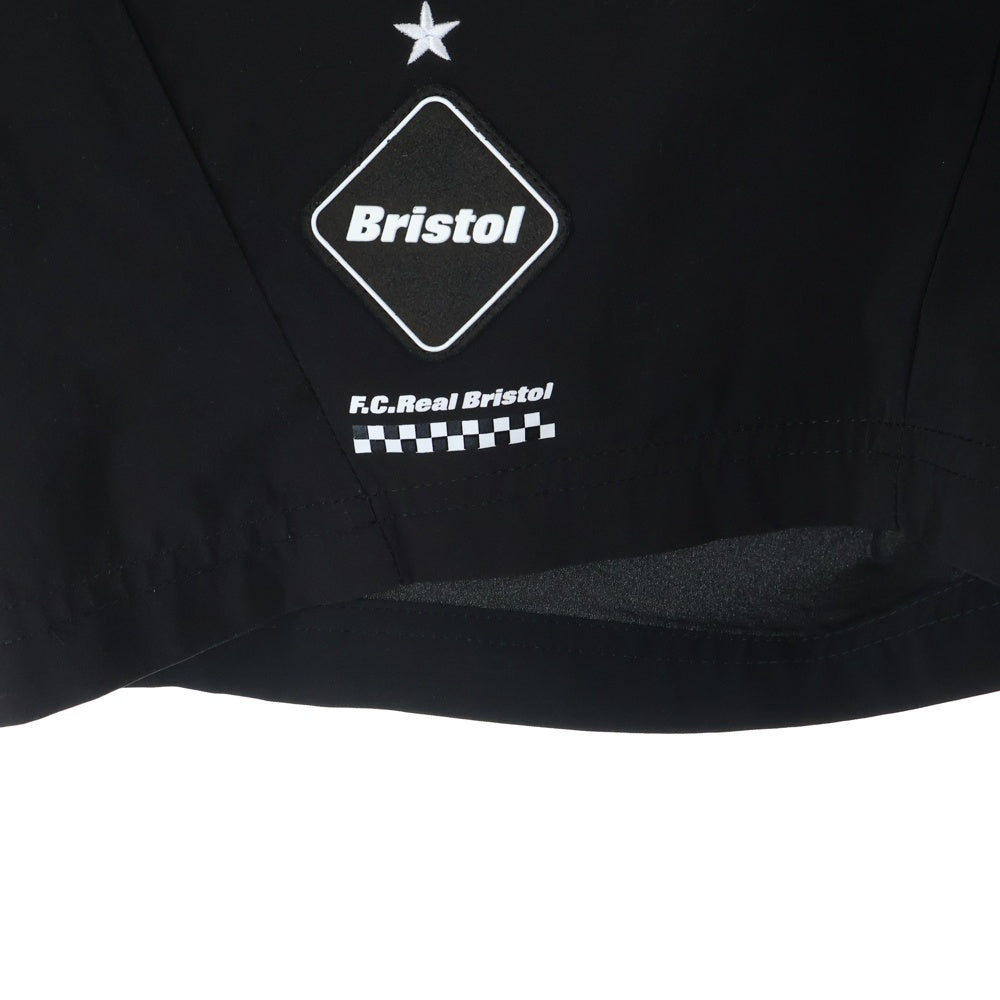 F.C.R.B./F.C.Real Bristol/FCRB(エフシーアールビー/エフシーレアルブリストル) 19SS STRECH LIGHT WEIGHT SHORTS FCRB-190039 ロゴ刺繍ストレッチ ショーツ ハーフパンツ ブラック