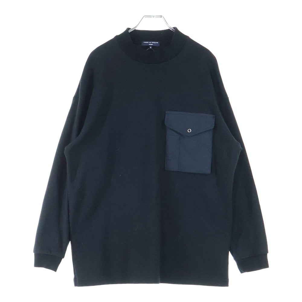 COMME des GARCONS HOMME(コムデギャルソンオム) ポケット モックネックネックスウェットトレーナー ブラック HL-T002