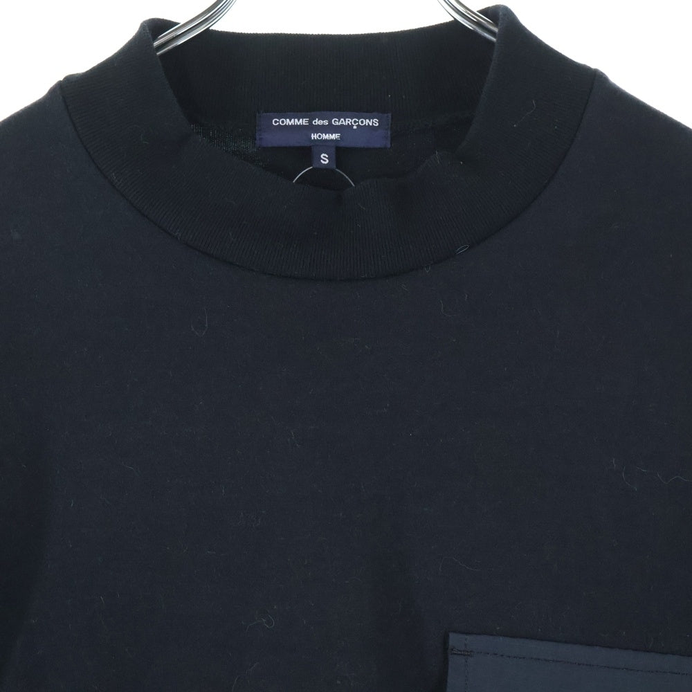 COMME des GARCONS HOMME(コムデギャルソンオム) ポケット モックネックネックスウェットトレーナー ブラック HL-T002