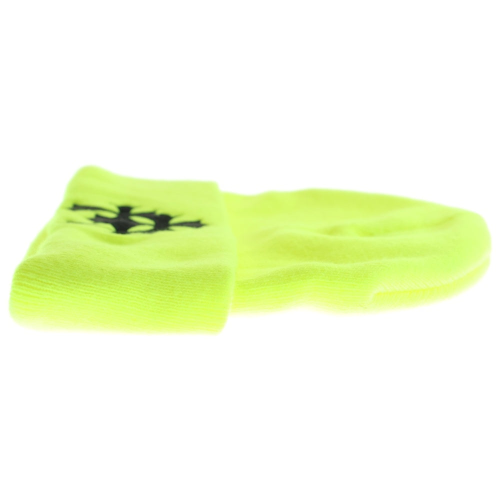 CHROME HEARTS(クロムハーツ) WATCH CAP 3 CH CRS NEON セメタリークロス刺繍ビーニーキャップ帽子 ニットキャップ イエロー