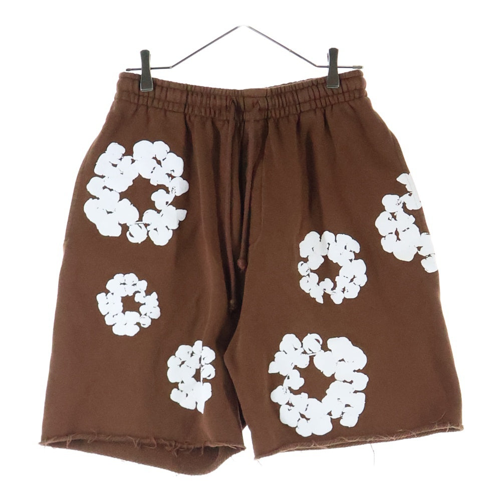 DENIM TEARS(デニムティアーズ) COTTON WREATH SWEAT SHORTS コットン スウェット ショーツ ハーフパンツ 花柄 ブラウン