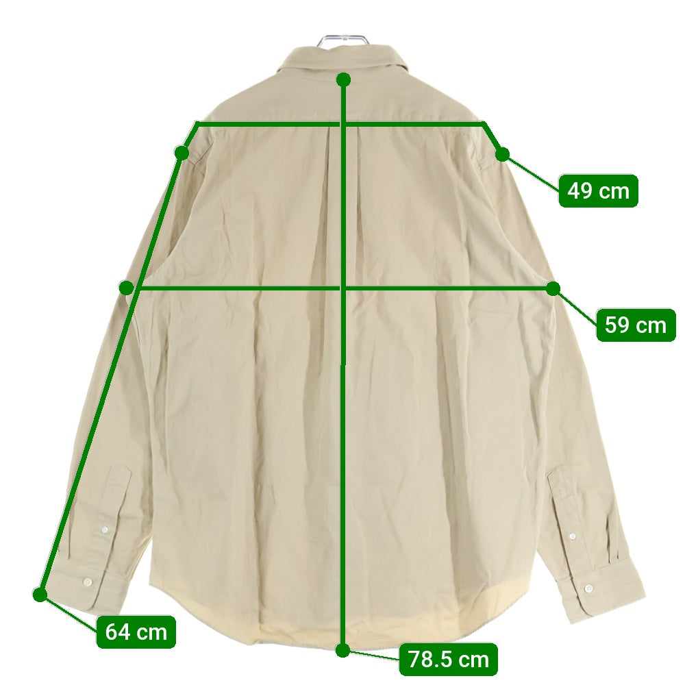 A BATHING APE(アベイシングエイプ) ONE POINT OXFORD LS SHIRT ワンポイント オックスフォード ロングスリーブ長袖シャツ ベージュ