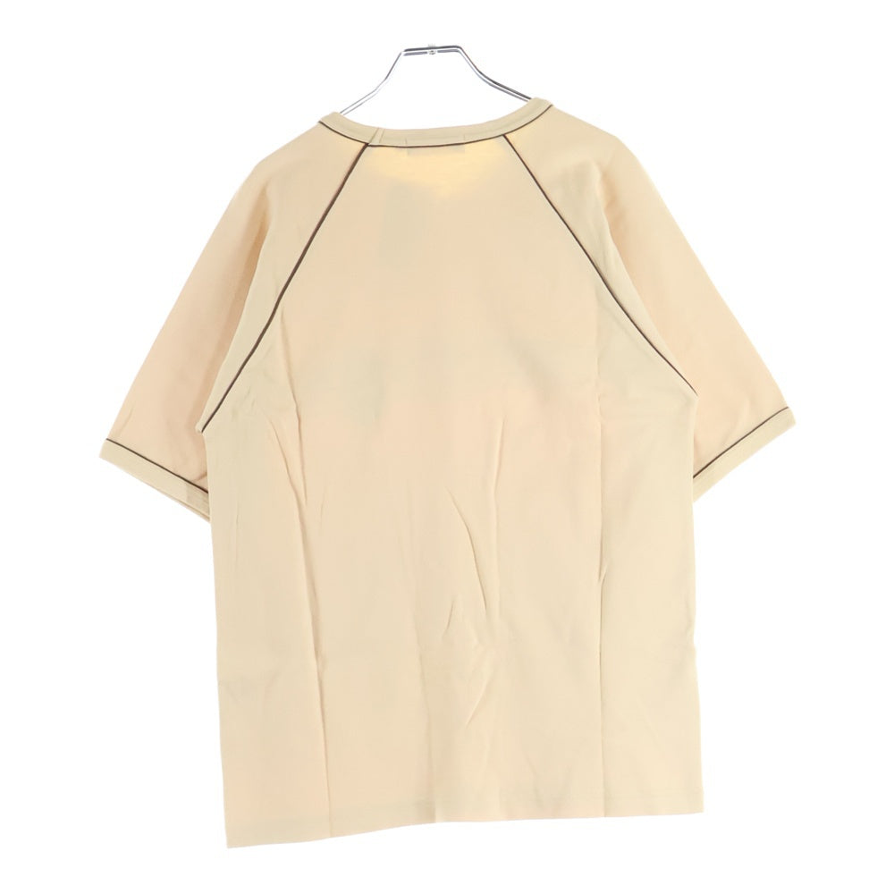 A BATHING APE(アベイシングエイプ) APE SHALL NEVER KILL APE レインボーライン Vネック半袖Tシャツカットソー ベージュ