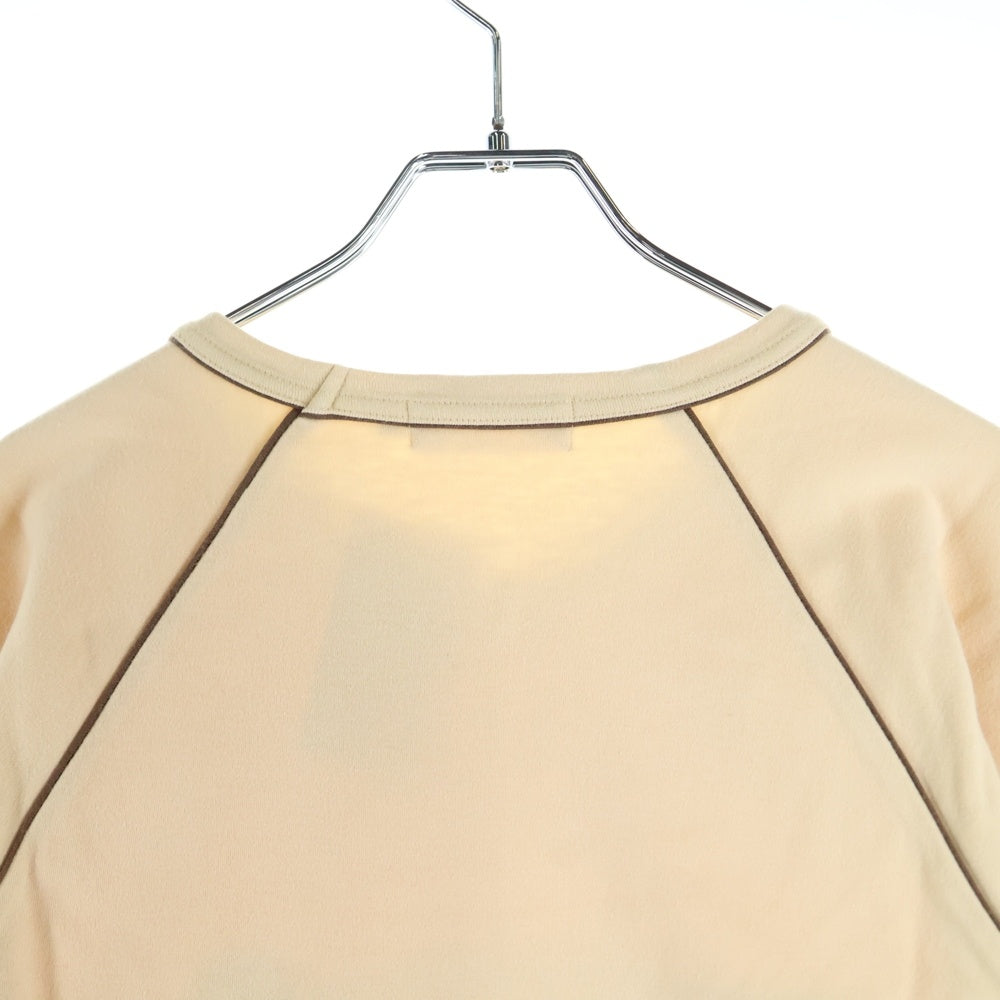 A BATHING APE(アベイシングエイプ) APE SHALL NEVER KILL APE レインボーライン Vネック半袖Tシャツカットソー ベージュ