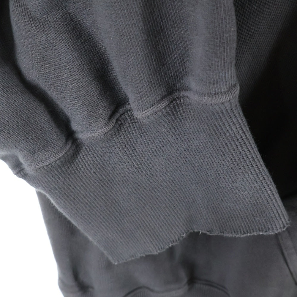 ANCELLM(アンセルム) 25AW HALF ZIP HOODIE ANC-CT117 ダメージ加工 ハーフジップフーディ パーカー ブラック