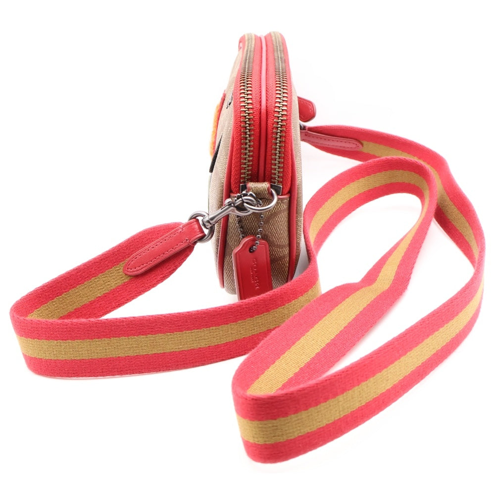 COACH(コーチ) VARSITY PATCHES シグネチャー ワッペン ショルダーバッグ PVCレザー ブラウン