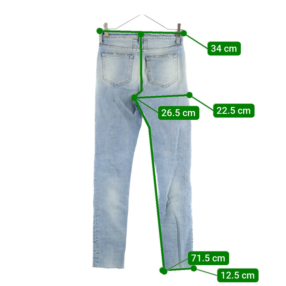 SAINT LAURENT PARIS(サンローランパリ) 16SS ダメージ加工 ニークラッシュデニムパンツ レディース 412203 Y477K インディゴ