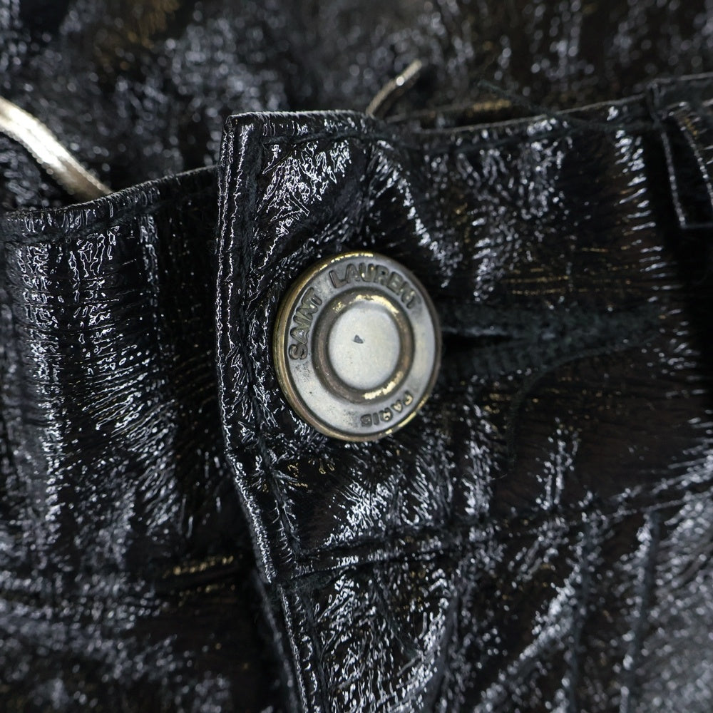 SAINT LAURENT PARIS(サンローランパリ) フェイクレザー スキニーパンツ レディース 344120 YM62R ブラック