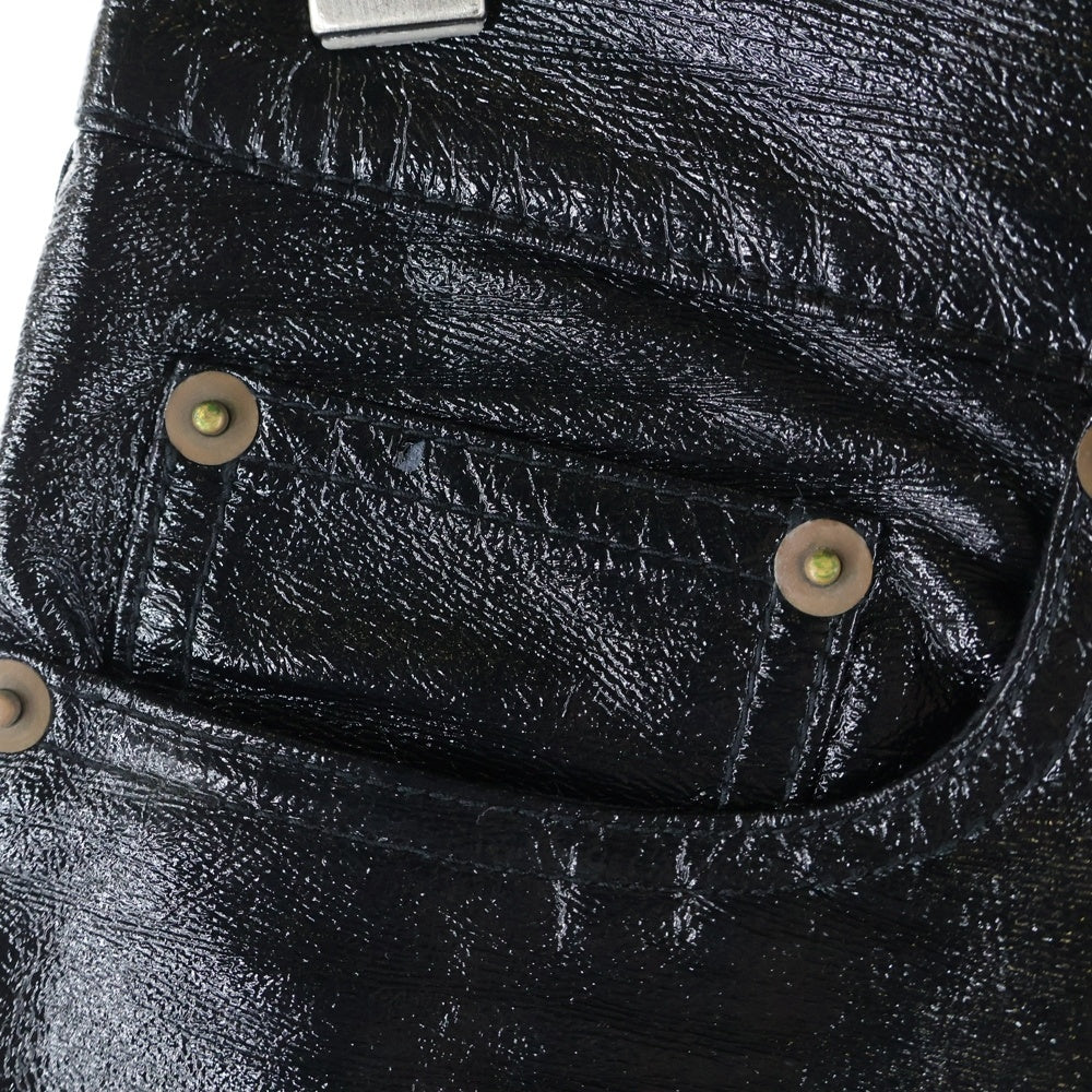 SAINT LAURENT PARIS(サンローランパリ) フェイクレザー スキニーパンツ レディース 344120 YM62R ブラック