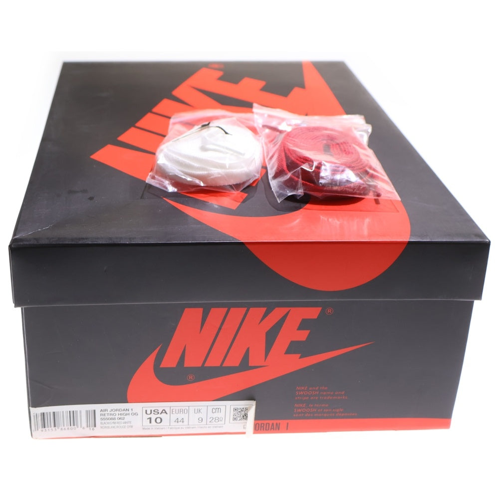 NIKE(ナイキ) AIR JORDAN1 HIGH OG BLOOD LINE 555088-062 エアジョーダン1 ハイカットスニーカー ブラッドライン ブラック/レッド US10/28cm
