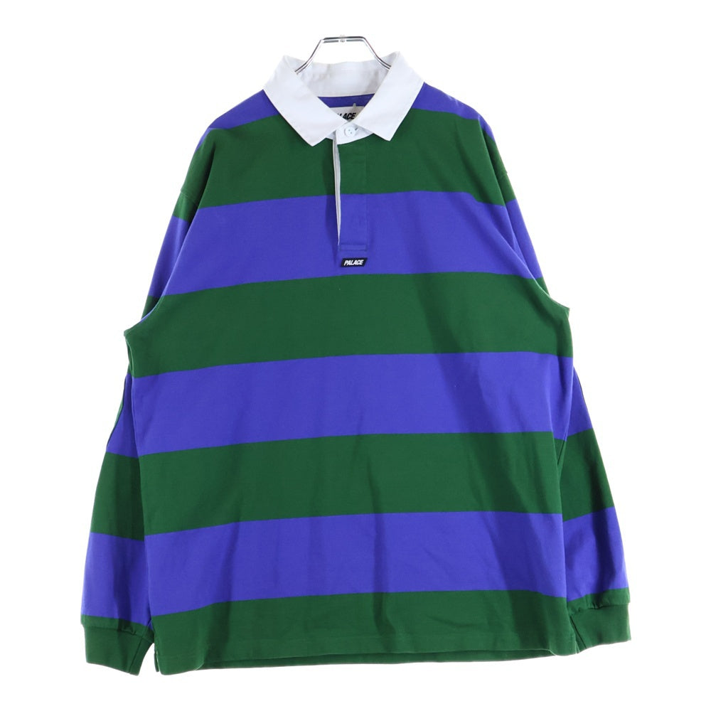 Palace Skateboards(パレススケートボーズ) 24SS Elbow Stripe Rugby エルボー ストライプ 長袖ボーダーシャツ グリーン/ブルー