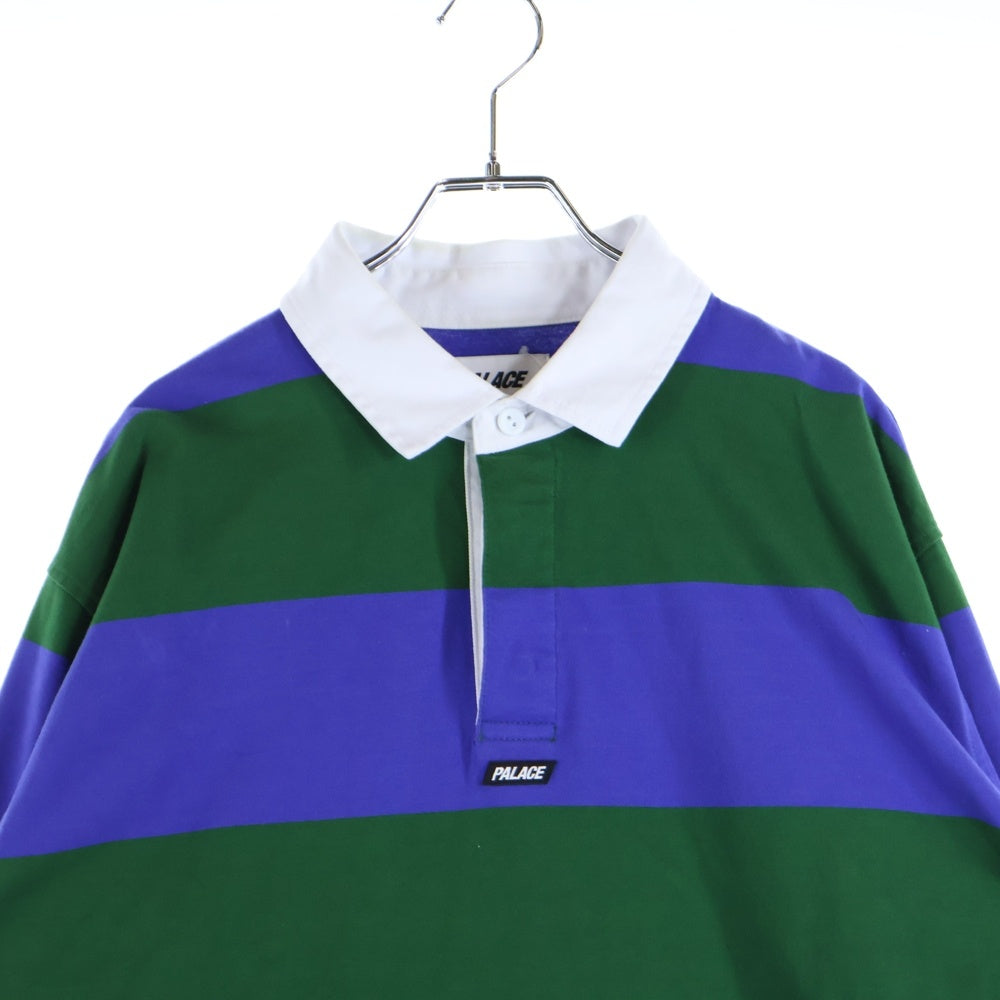 Palace Skateboards(パレススケートボーズ) 24SS Elbow Stripe Rugby エルボー ストライプ 長袖ボーダーシャツ グリーン/ブルー