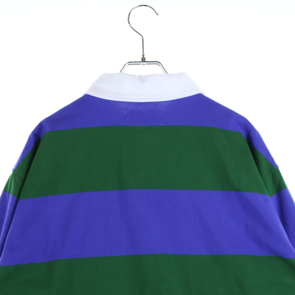 Palace Skateboards(パレススケートボーズ) 24SS Elbow Stripe Rugby エルボー ストライプ 長袖ボーダーシャツ グリーン/ブルー