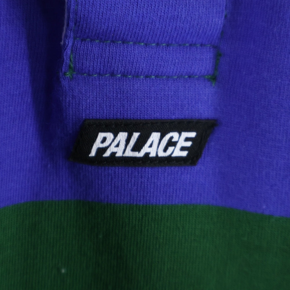 Palace Skateboards(パレススケートボーズ) 24SS Elbow Stripe Rugby エルボー ストライプ 長袖ボーダーシャツ グリーン/ブルー