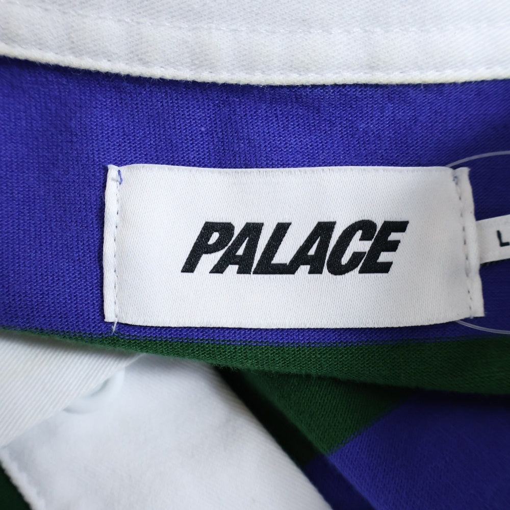 Palace Skateboards(パレススケートボーズ) 24SS Elbow Stripe Rugby エルボー ストライプ 長袖ボーダーシャツ グリーン/ブルー