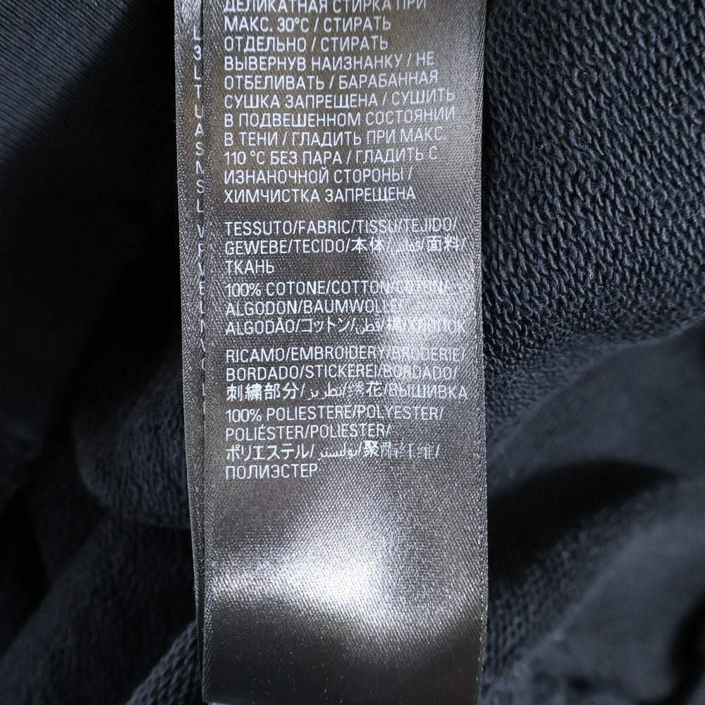 BALENCIAGA(バレンシアガ) ダメージ加工 バックロゴ刺繍 プルオーバー フーディ パーカー ブラック 742603 T0VF3