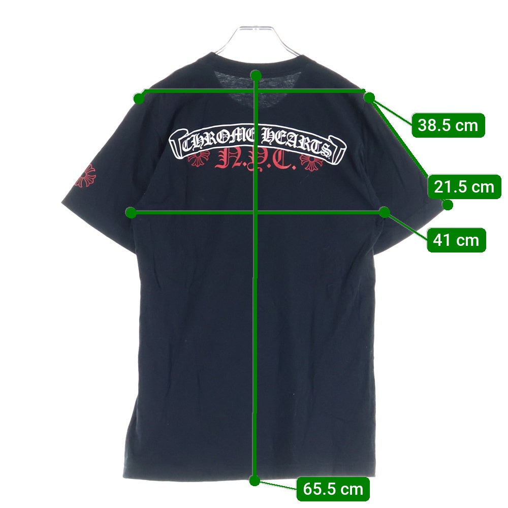 CHROME HEARTS(クロムハーツ) NYC Banner S/S Tee バックスクロールラベルプリント クルーネック 半袖Tシャツ ブラック