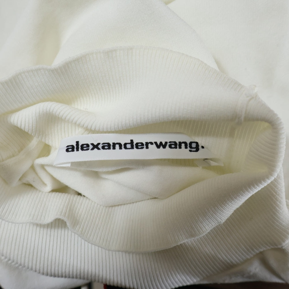 ALEXANDER WANG(アレキサンダーワン) ショートスリーブ タートルネック ウィズプリンテッド ハイデンシティーロゴ トップス 半袖Tシャツ カットソー 4KC1231034 ホワイト レディース