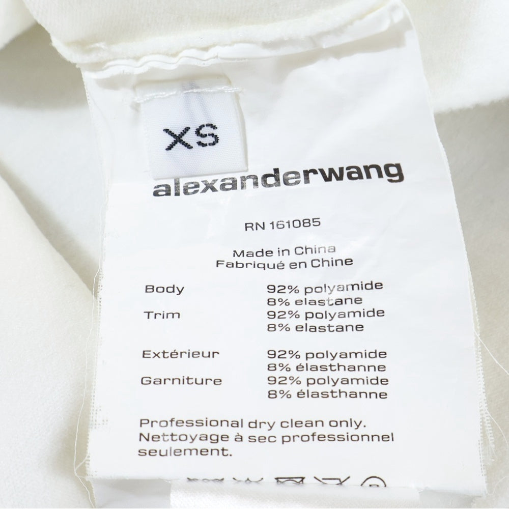ALEXANDER WANG(アレキサンダーワン) ショートスリーブ タートルネック ウィズプリンテッド ハイデンシティーロゴ トップス 半袖Tシャツ カットソー 4KC1231034 ホワイト レディース