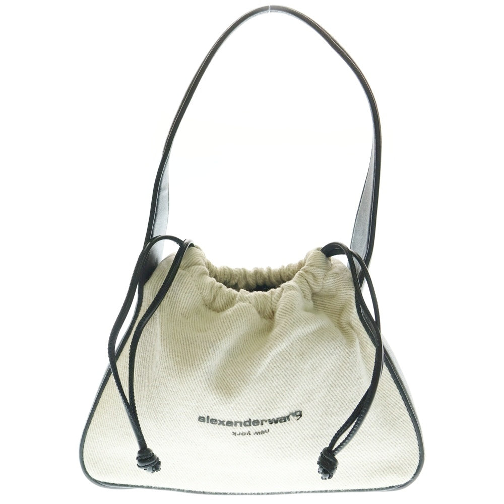ALEXANDER WANG(アレキサンダーワン) キャンバス×レザー ハンドバッグ ベージュ/ブラック